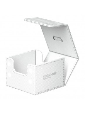 Deck box Ultimate Guard Sidewinder blanco abierto.