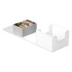 Caixa de cartas Ultimate Guard Sidewinder branca aberta.