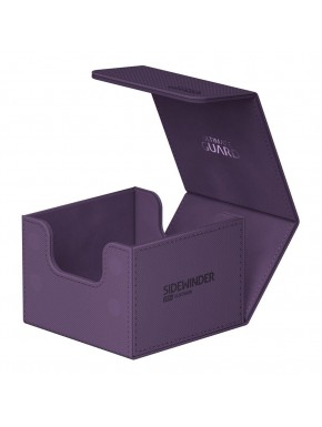 Estuche Ultimate Guard Sidewinder 133+ XenoSkin Violeta abierto.
