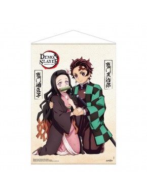 Póster de tela Demon Slayer Tanjiro y Nezuko 50x70 cm
