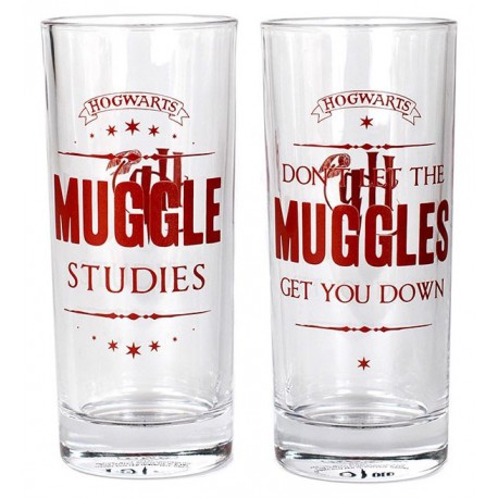 Pack 2 vasos cristal Harry Potter Muggles 450 ml