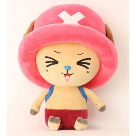 Peluche Chopper One Piece avec chapeau rose