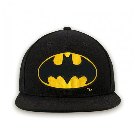 Casquette noire avec logo Batman en jaune