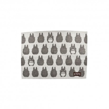 Serviette en tissu avec silhouette de Totoro en gris
