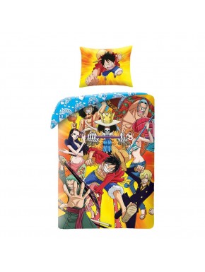 Funda nórdica One Piece con personajes y funda de almohada a juego