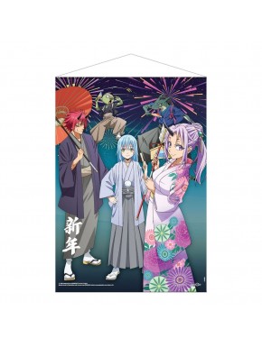 Póster de Tela de That Time I Got Reincarnated as a Slime celebrando Año Nuevo