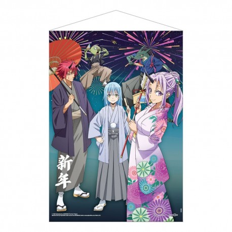 Póster de Tela de That Time I Got Reincarnated as a Slime celebrando Año Nuevo