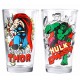 Set 2 glasses Hulk and Thor Marvel