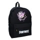 Mochila negra de Fortnite con dibujo rosa