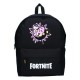 Mochila negra de Fortnite con dibujo rosa
