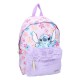 Mochila Lilo & Stitch con diseño floral y bolsillo peludo