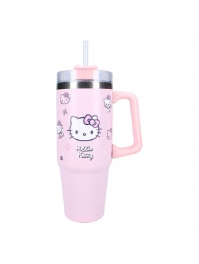 Botella rosa de Hello Kitty de acero inoxidable