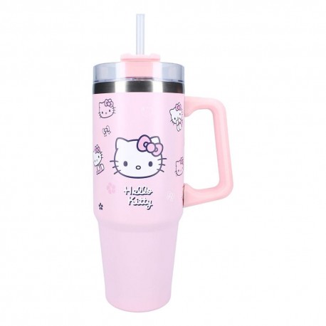 Botella rosa de Hello Kitty de acero inoxidable