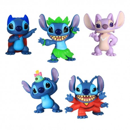 Cinq figurines Stitch de 7 cm de Lilo & Stitch