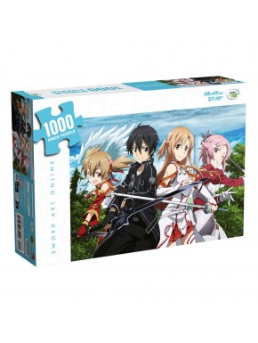 Puzzle de 1000 piezas de Sword Art Online con personajes.