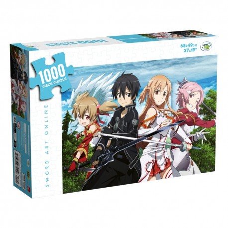 Puzzle de 1000 piezas de Sword Art Online con personajes.