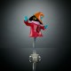 Figura de Orko de 14 cm en rojo y azul, con sombrero naranja.