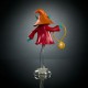 Figura de Orko de 14 cm en rojo y azul, con sombrero naranja.