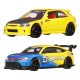 Dos modelos de Honda Civic Type R en azul y amarillo.