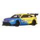 Dos modelos de Honda Civic Type R en azul y amarillo.