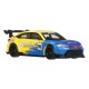 Dos modelos de Honda Civic Type R en azul y amarillo.