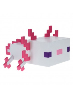 Lámpara Axolotl de Minecraft encendida en tono rosa