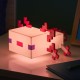 Lámpara Axolotl de Minecraft encendida en tono rosa