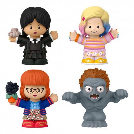 Cuatro minifiguras de Wednesday Little People