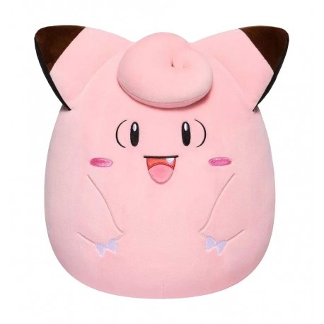 Peluche Squishmallows Clefairy rose, 25 cm, licence officielle.