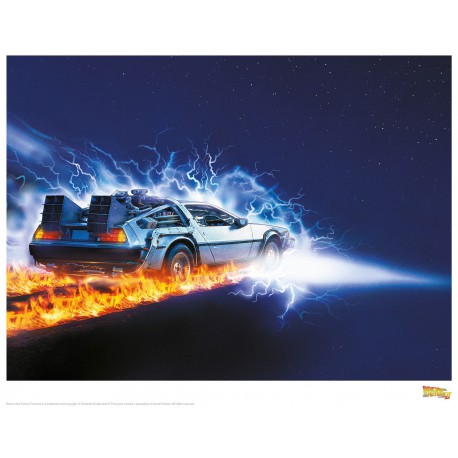 Póster Litografía Regreso al Futuro II Delorean Ed. Limitada