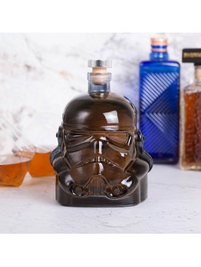 Garrafa de vidrio con diseño de casco Stormtrooper negro