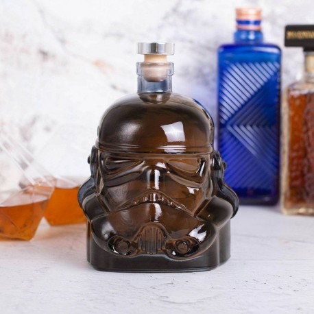 Garrafa de vidrio con diseño de casco Stormtrooper negro