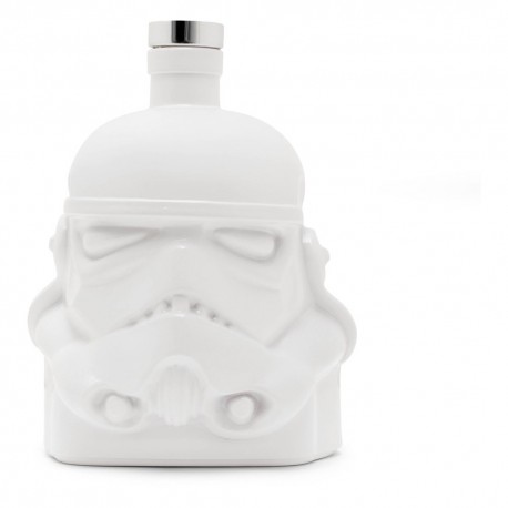 Garrafa de vidrio blanca con diseño de Stormtrooper