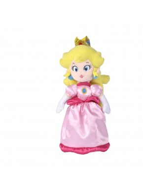 Peluche de la Princesa Peach con vestido rosa de Super Mario