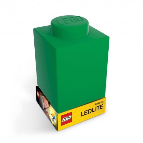 Lampe de nuit verte en silicone avec design LEGO