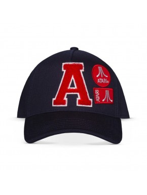Gorra de béisbol negra con logotipo rojo de Atari