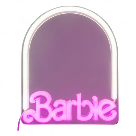 Espejo de pared Barbie iluminado con LED rosa