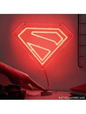 Lámpara de pared LED Superman Neon, escudo de DC Comics