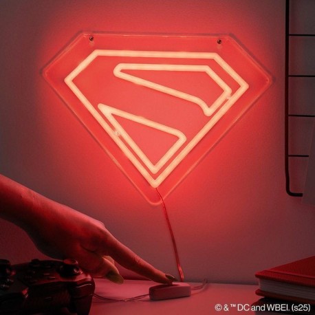 Lámpara de pared LED Superman Neon, escudo de DC Comics