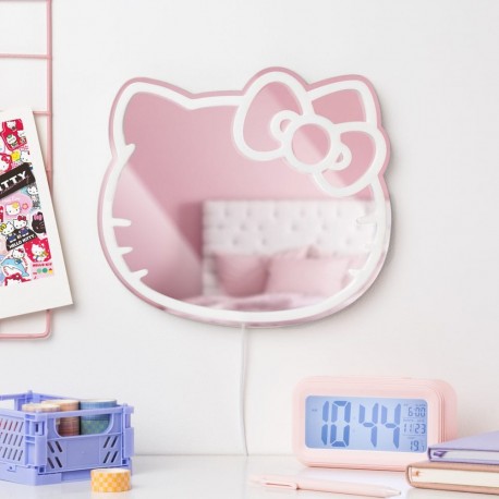 Luminária de parede LED Hello Kitty com luz neon.
