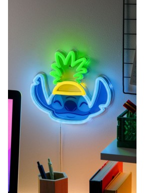 Lâmpada LED neon de Stitch com cores vibrantes