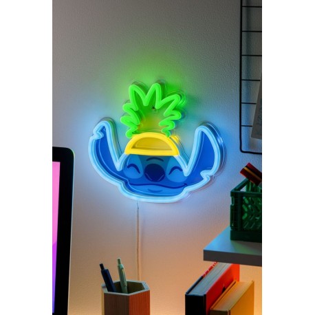 Lâmpada LED neon de Stitch com cores vibrantes