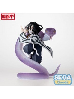 Estatua de Obanai Iguro con serpiente púrpura