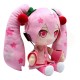 Peluche rosa Vocaloid Sakura Miku con detalles florales