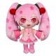 Peluche rosa Vocaloid Sakura Miku con detalles florales