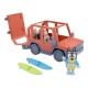 Figurine Bluey avec véhicule Family Cruiser et planches de surf