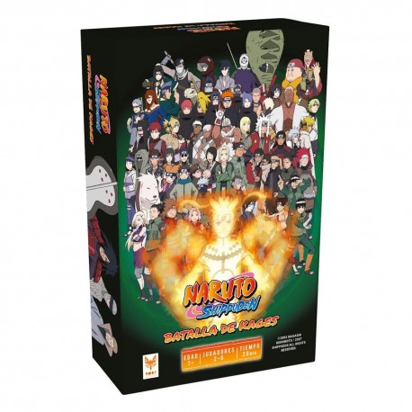 Boîte du jeu de cartes Naruto Bataille des Kages en espagnol
