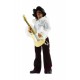 Figura Jimi Hendrix con guitarra y ropa de tela blanca