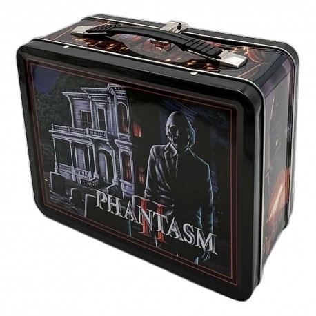 Lata de metal Phantasm con diseño de película de terror