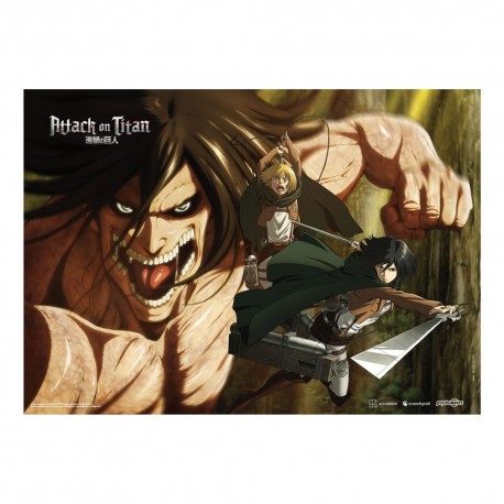 Póster de tela de Attack On Titan con Titan de Ataque